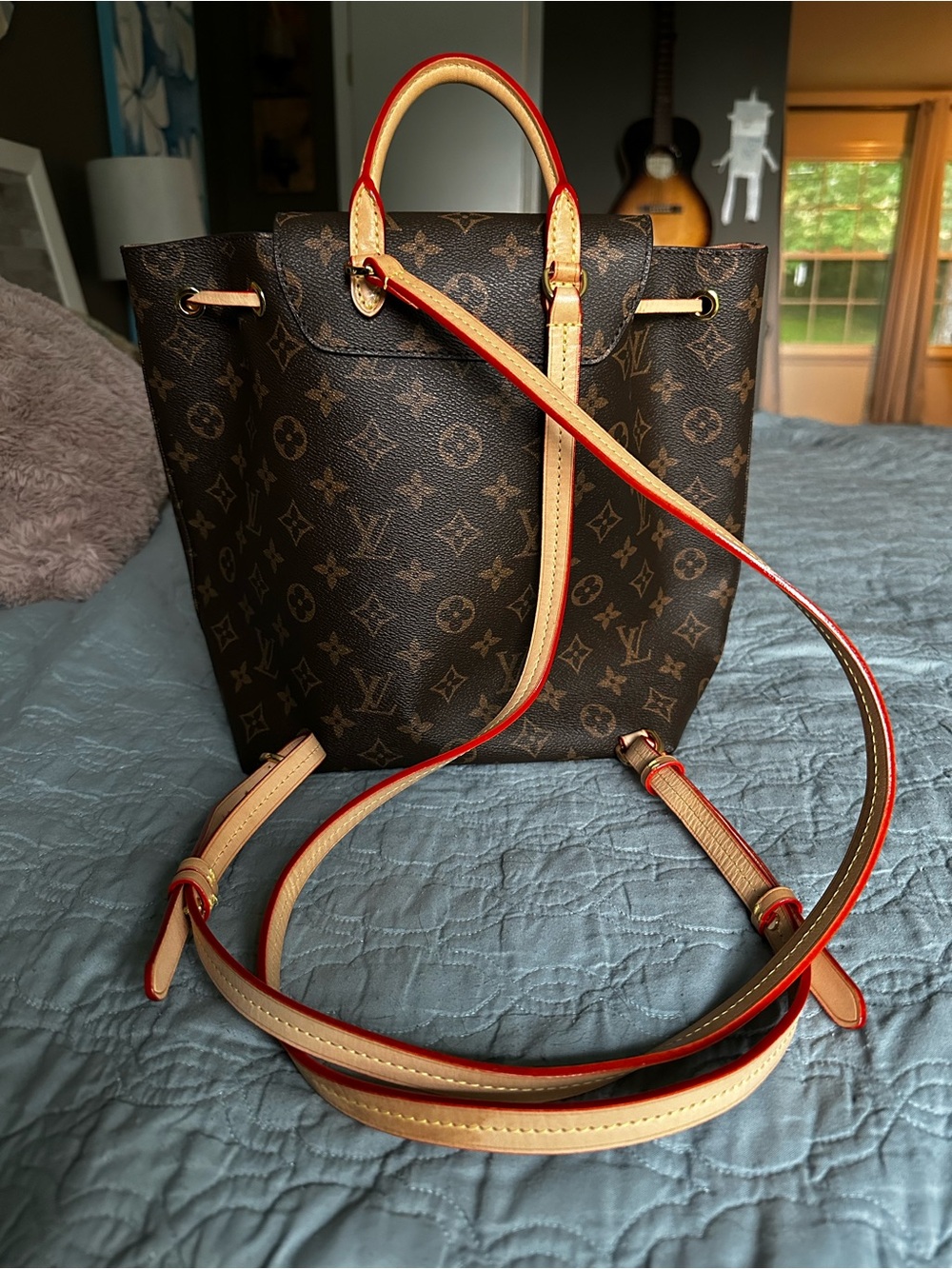 Backpack with leather straps - Picture 2 of 9